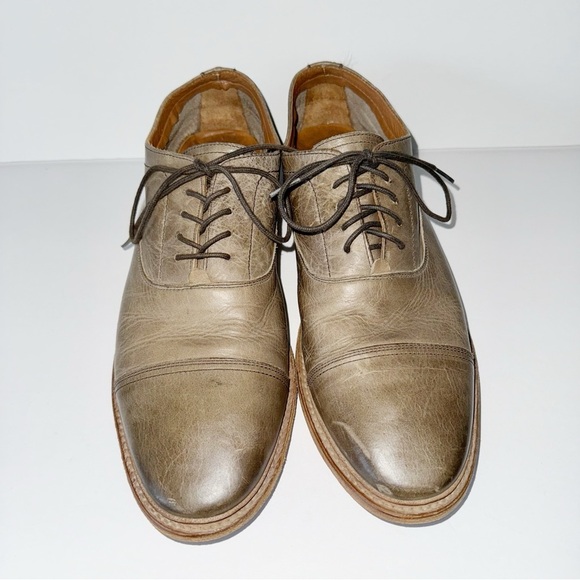 Frye Paul Bal Cap Toe Taupe Oxford Sz 11 Lace Ups - Picture 3 of 11